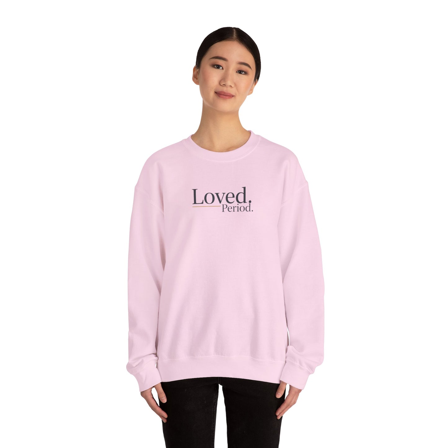 Loved Period crewneck sweatshirt, Micro-Romance self-love, Galentine’s pastel