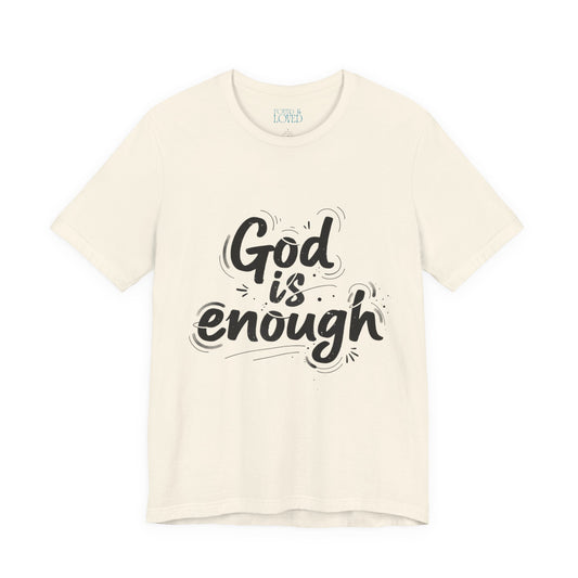 handwritten marker “God is enough” Tee | marker scribble design, doodle quote tee