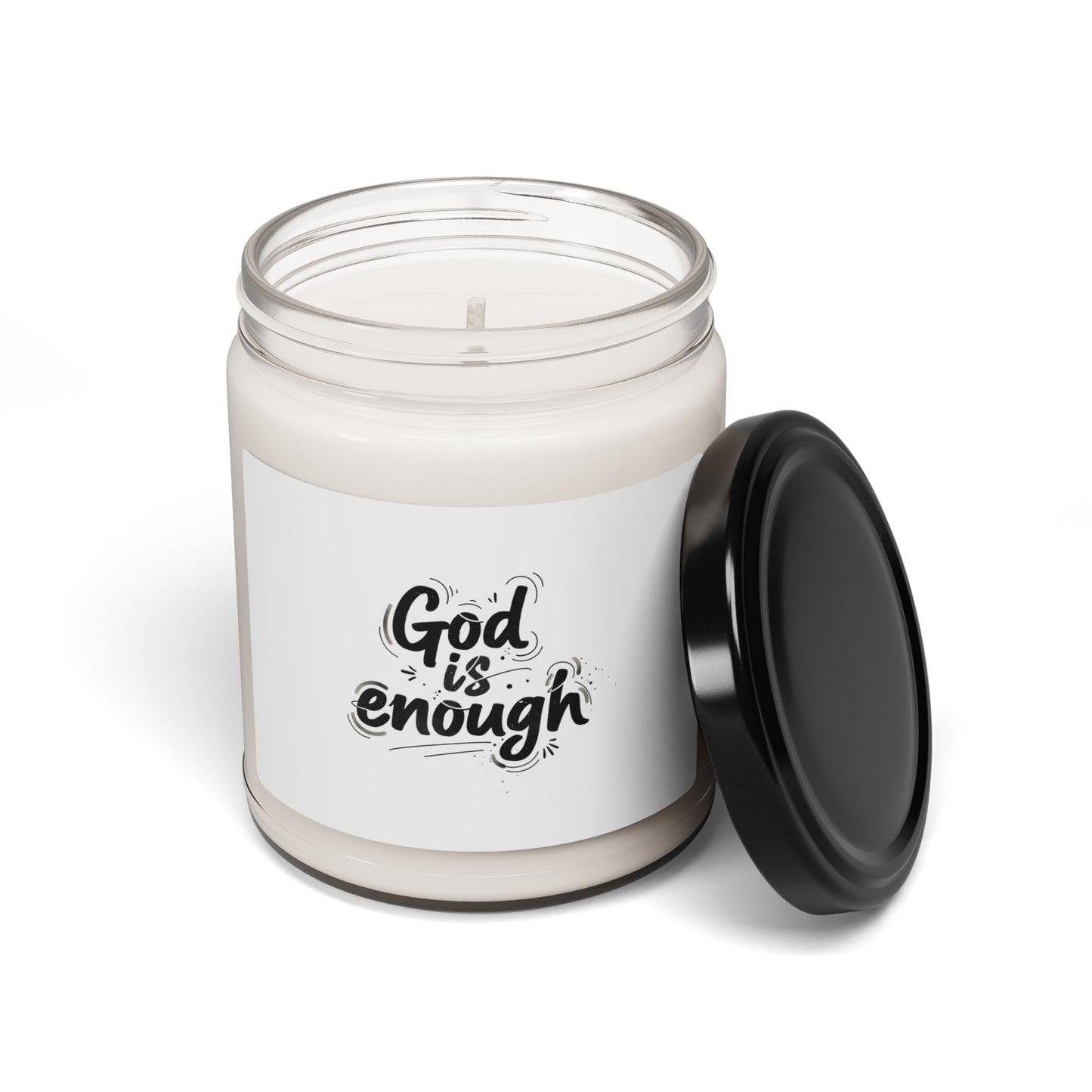 Handwritten 'God is enough' Marker Script Candle | Scented Soy Jar