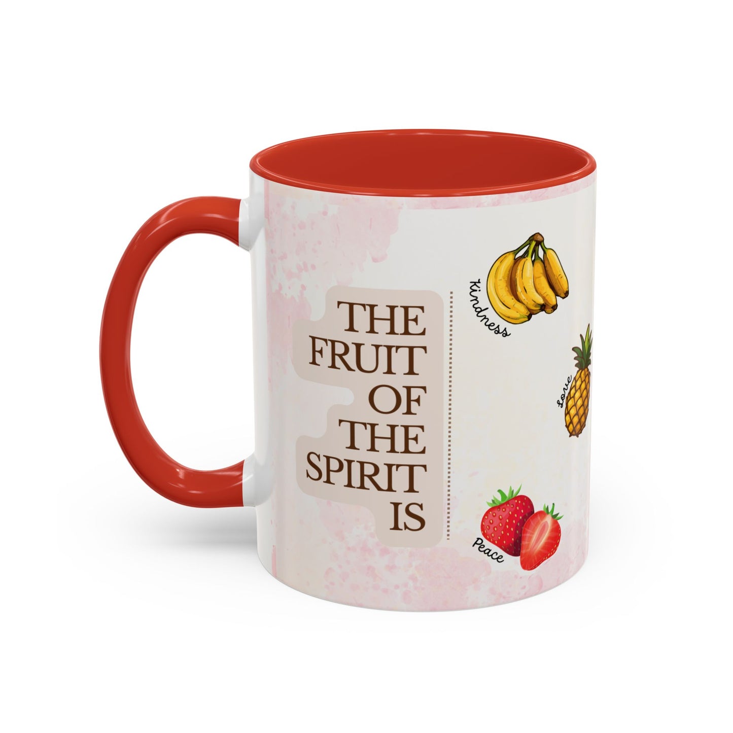 Fruit of The Spirit Coffee Mug — Cute Labeled Tropical Fruit Design (11/15oz)