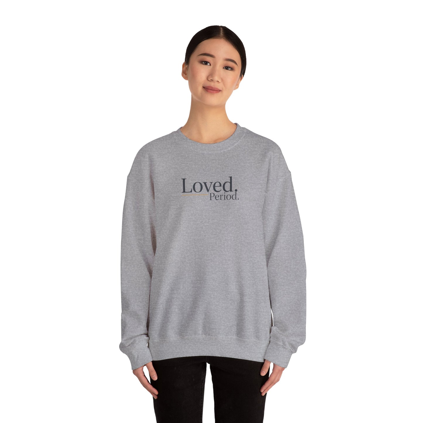 Loved Period crewneck sweatshirt, Micro-Romance self-love, Galentine’s pastel