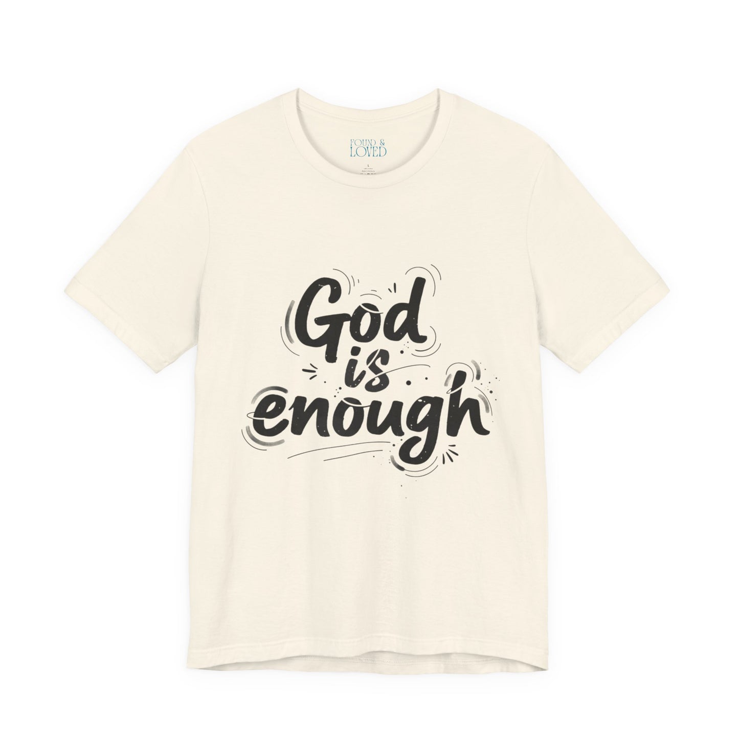 handwritten marker “God is enough” Tee | marker scribble design, doodle quote tee