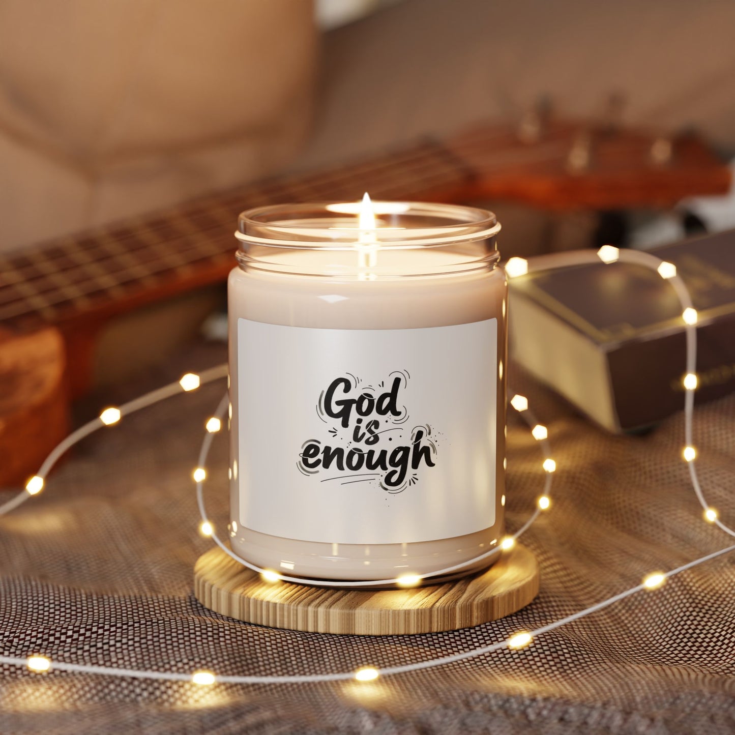 Handwritten 'God is enough' Marker Script Candle | Scented Soy Jar
