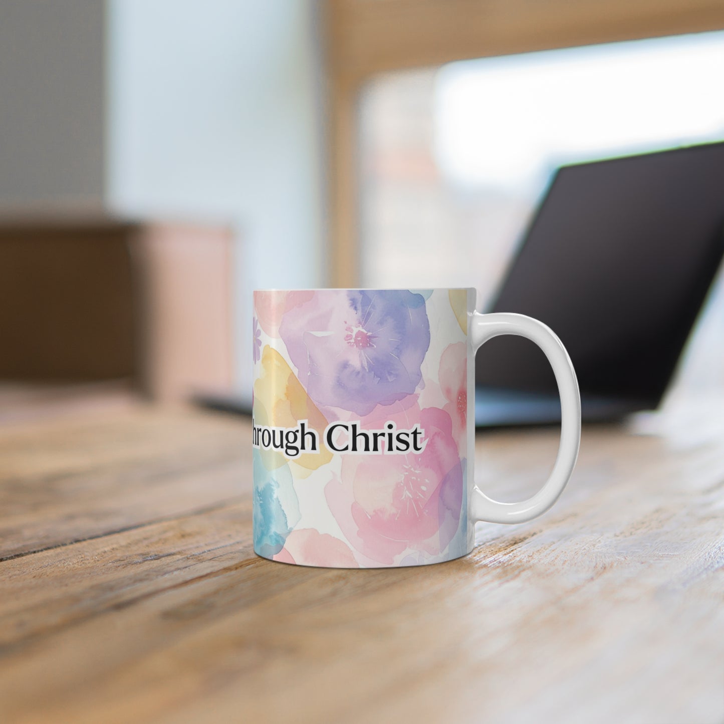Philippians 4:13 Floral 11oz Mug — "I Can Do All Things" Inspirational Coffee Cup