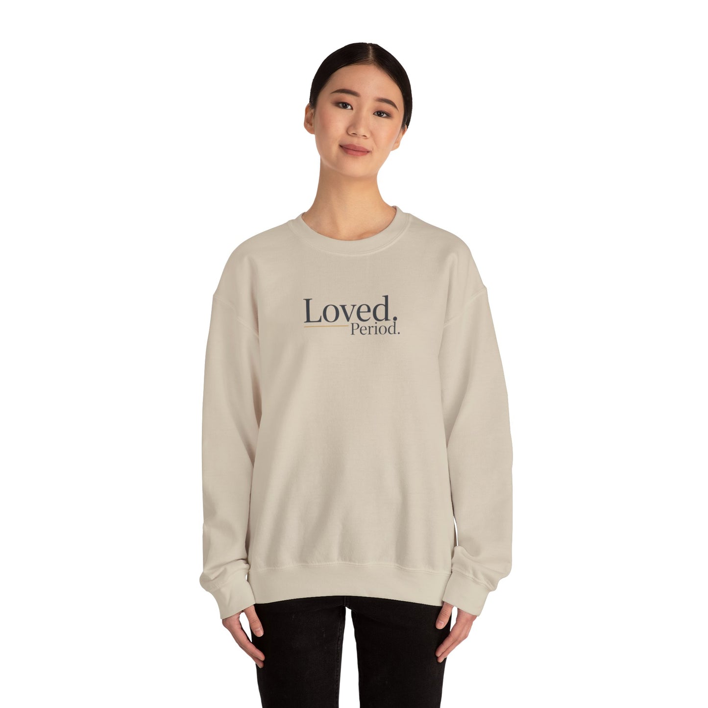 Loved Period crewneck sweatshirt, Micro-Romance self-love, Galentine’s pastel