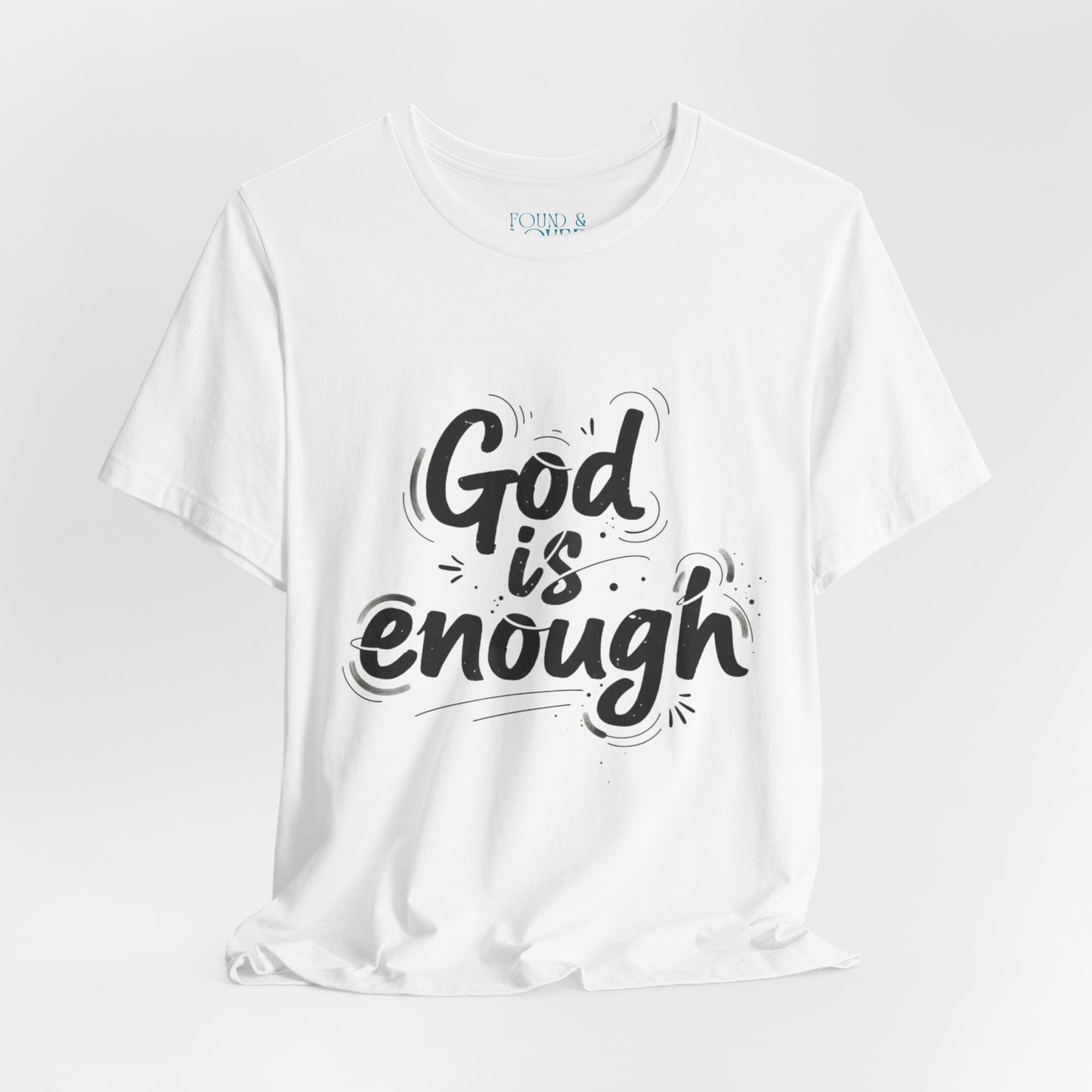 handwritten marker “God is enough” Tee | marker scribble design, doodle quote tee