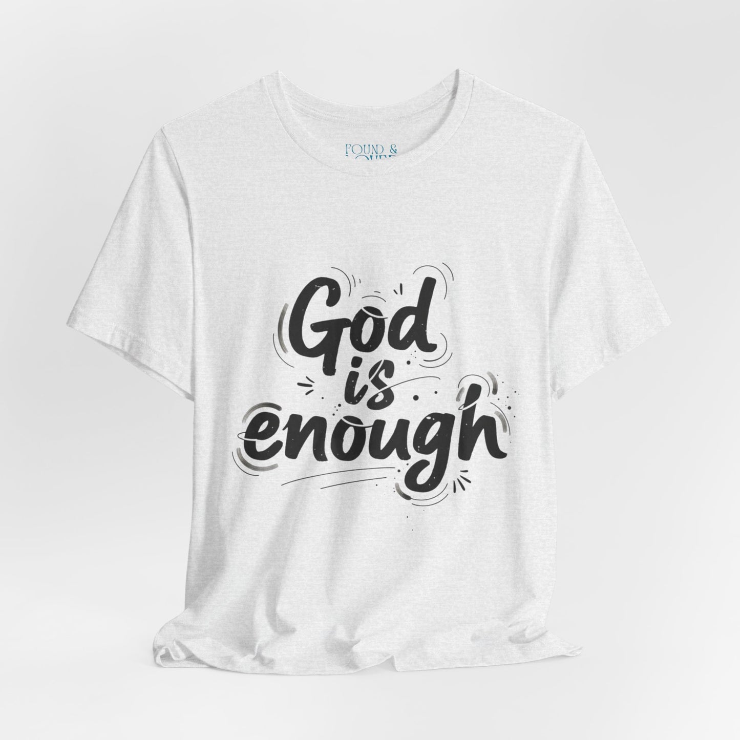 handwritten marker “God is enough” Tee | marker scribble design, doodle quote tee