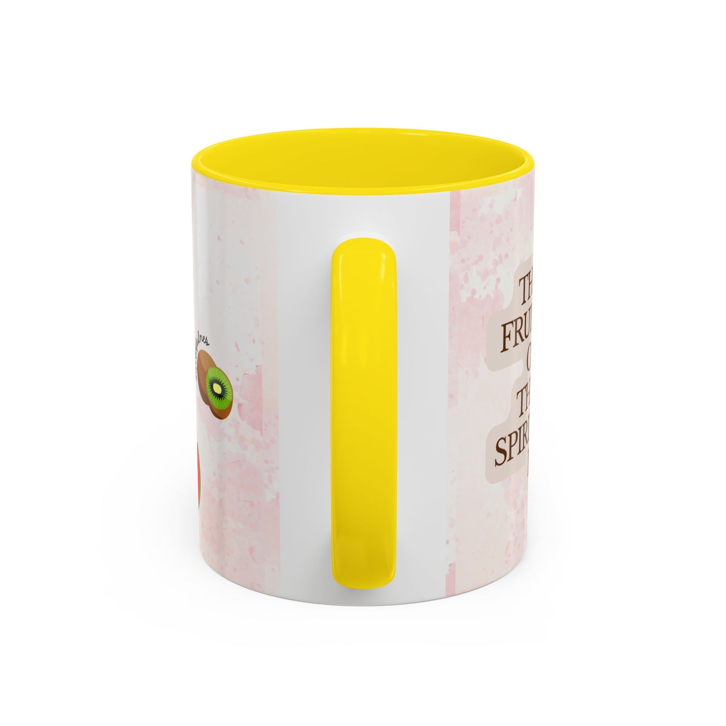 Fruit of The Spirit Coffee Mug — Cute Labeled Tropical Fruit Design (11/15oz)