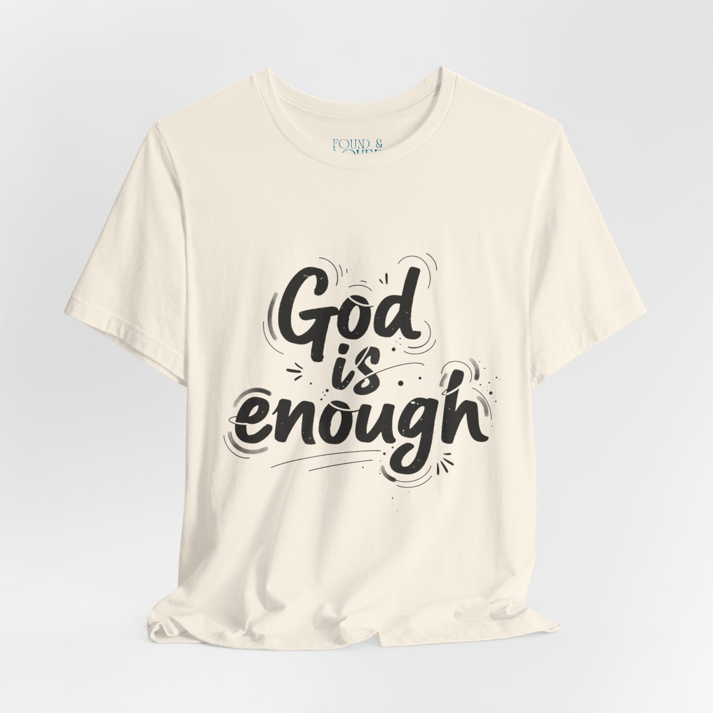 handwritten marker “God is enough” Tee | marker scribble design, doodle quote tee