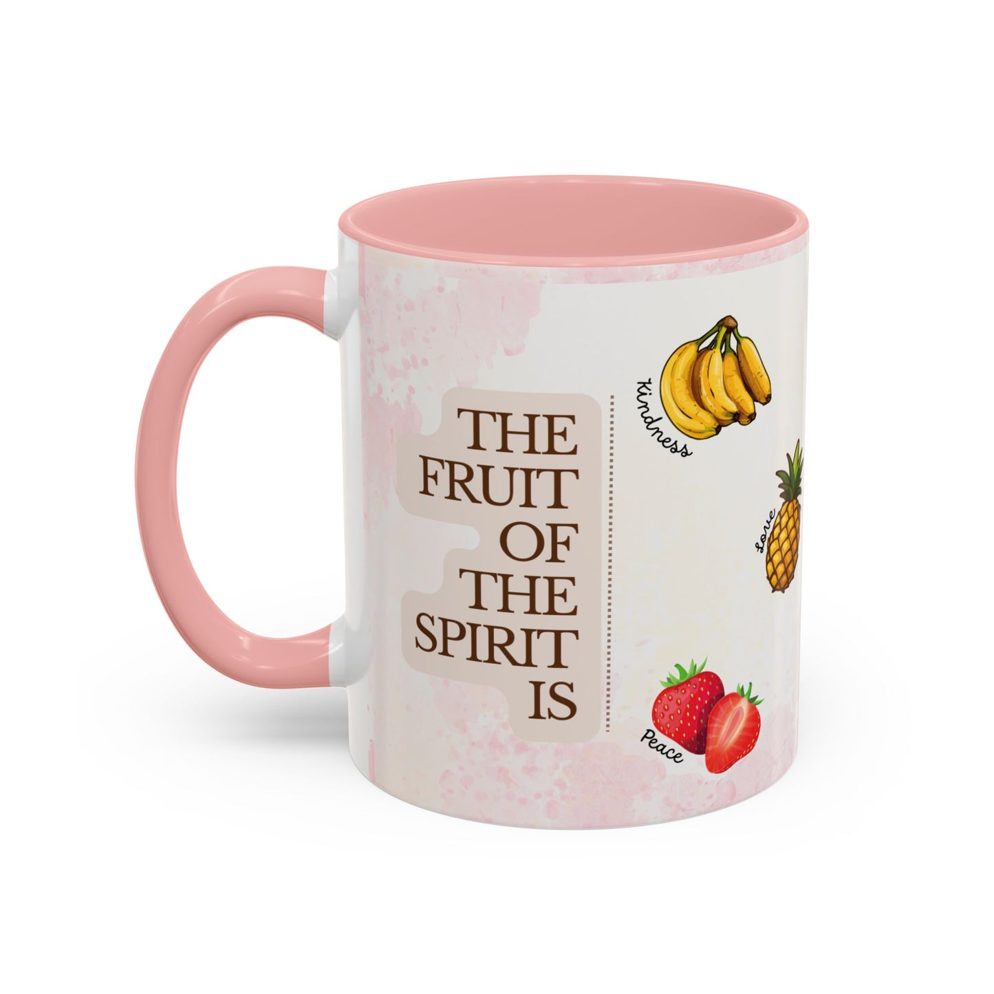 Fruit of The Spirit Coffee Mug — Cute Labeled Tropical Fruit Design (11/15oz)