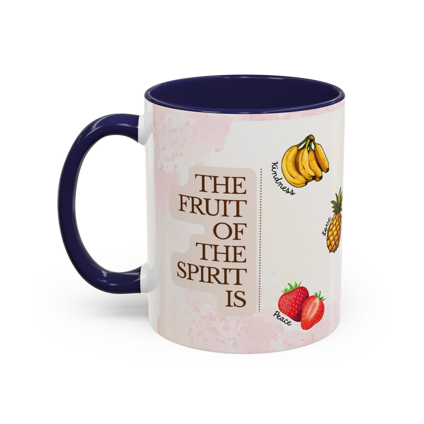 Fruit of The Spirit Coffee Mug — Cute Labeled Tropical Fruit Design (11/15oz)