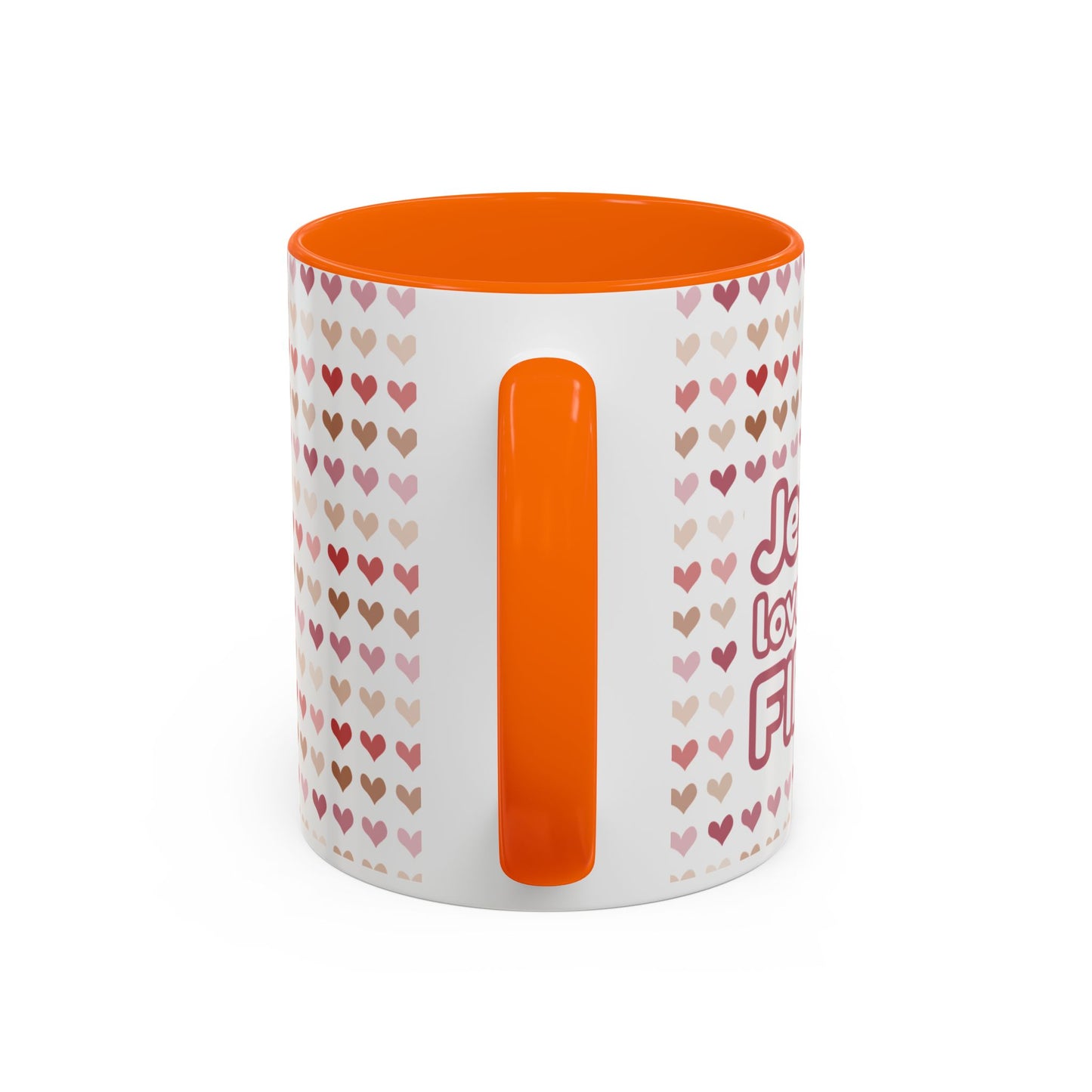 Heart Pattern Accent Coffee Mug – Cute Valentine Love Design (11/15oz)