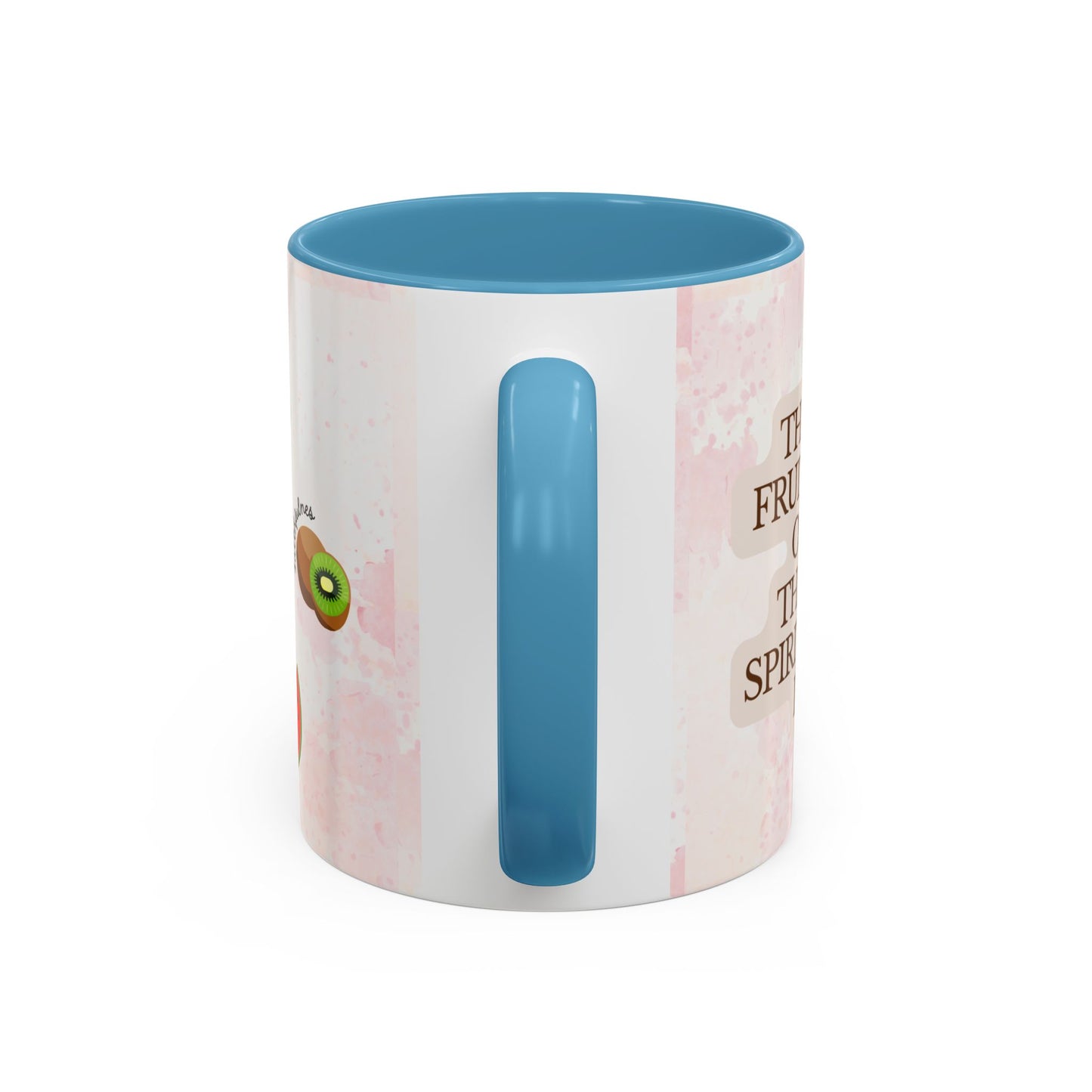 Fruit of The Spirit Coffee Mug — Cute Labeled Tropical Fruit Design (11/15oz)