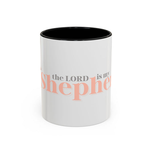 Shepherd Psalm 23 Accent Coffee Mug — Faith-Inspired Christian Gifts