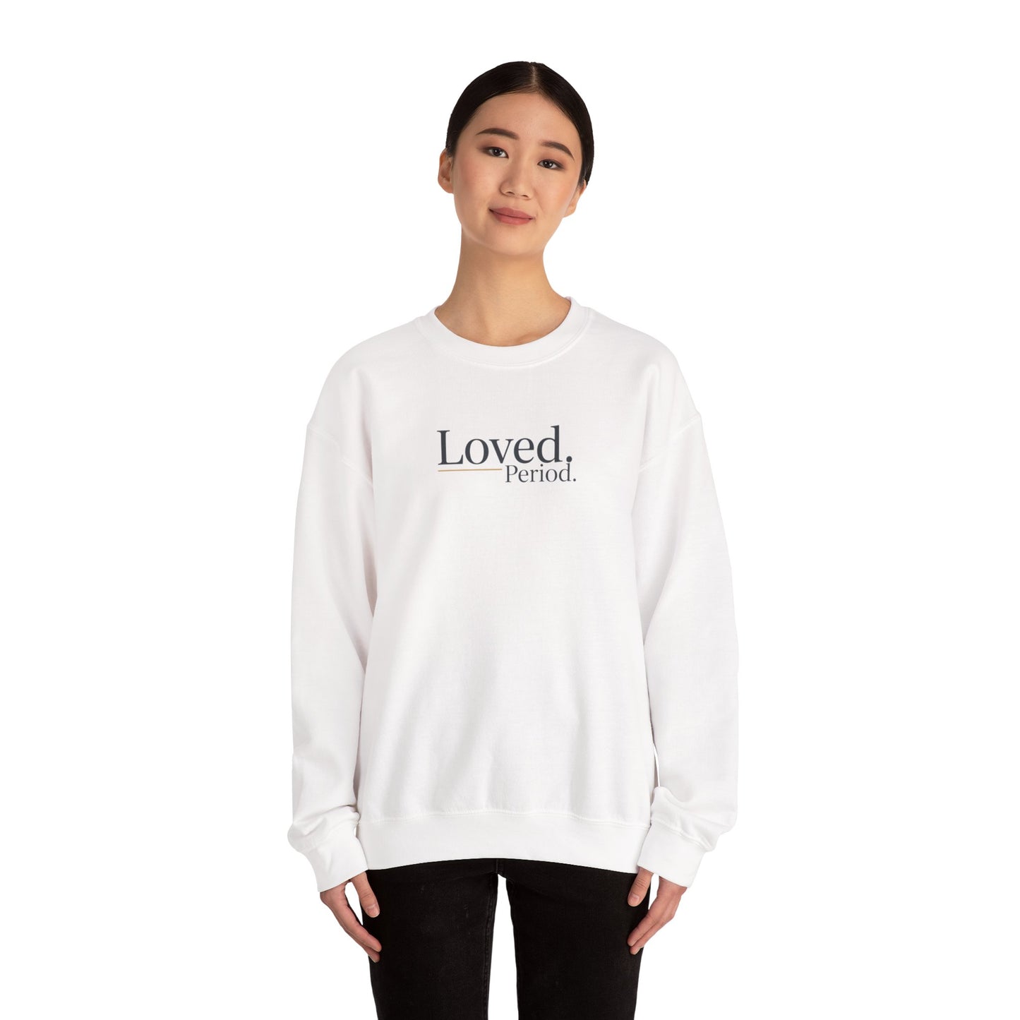 Loved Period crewneck sweatshirt, Micro-Romance self-love, Galentine’s pastel