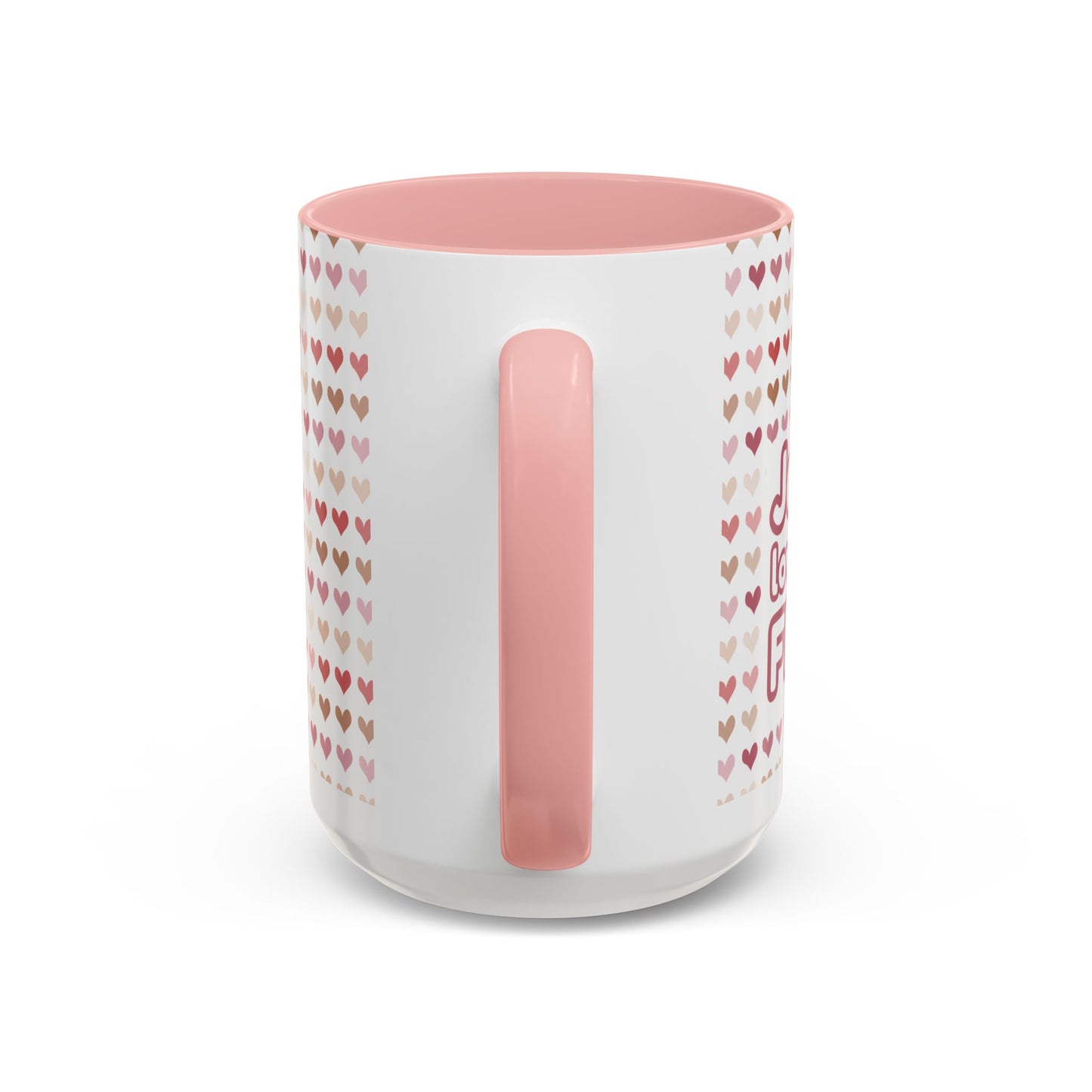 Heart Pattern Accent Coffee Mug – Cute Valentine Love Design (11/15oz)