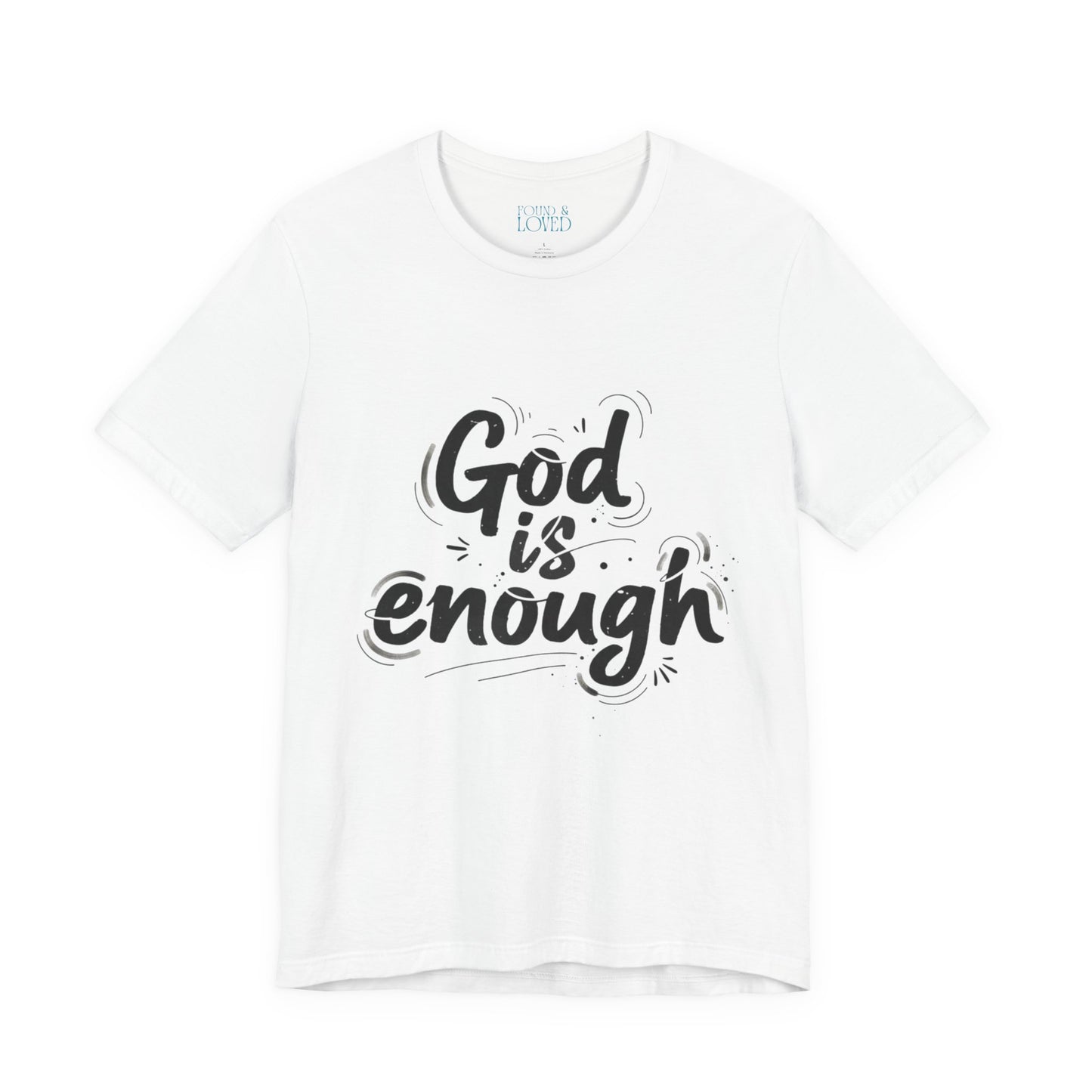 handwritten marker “God is enough” Tee | marker scribble design, doodle quote tee
