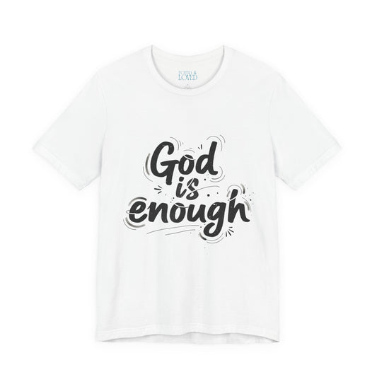 handwritten marker “God is enough” Tee | marker scribble design, doodle quote tee