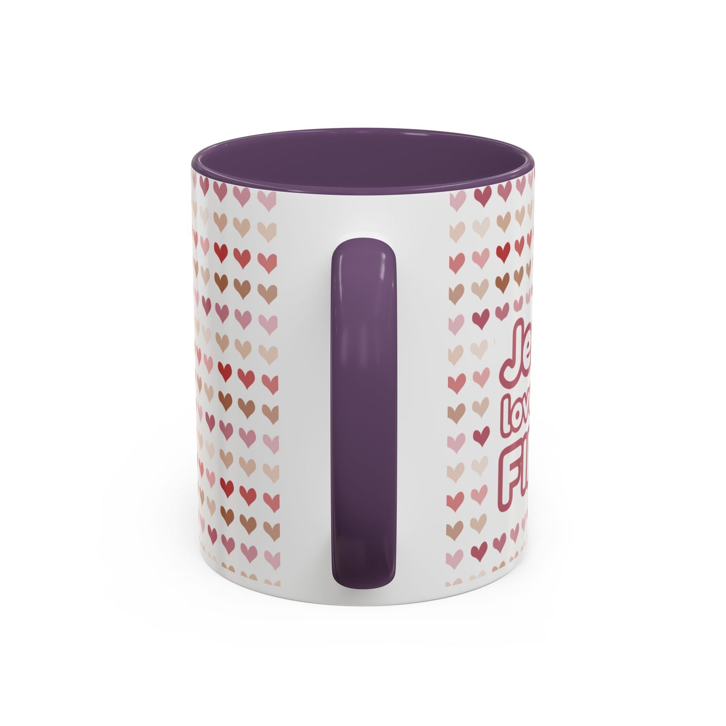 Heart Pattern Accent Coffee Mug – Cute Valentine Love Design (11/15oz)