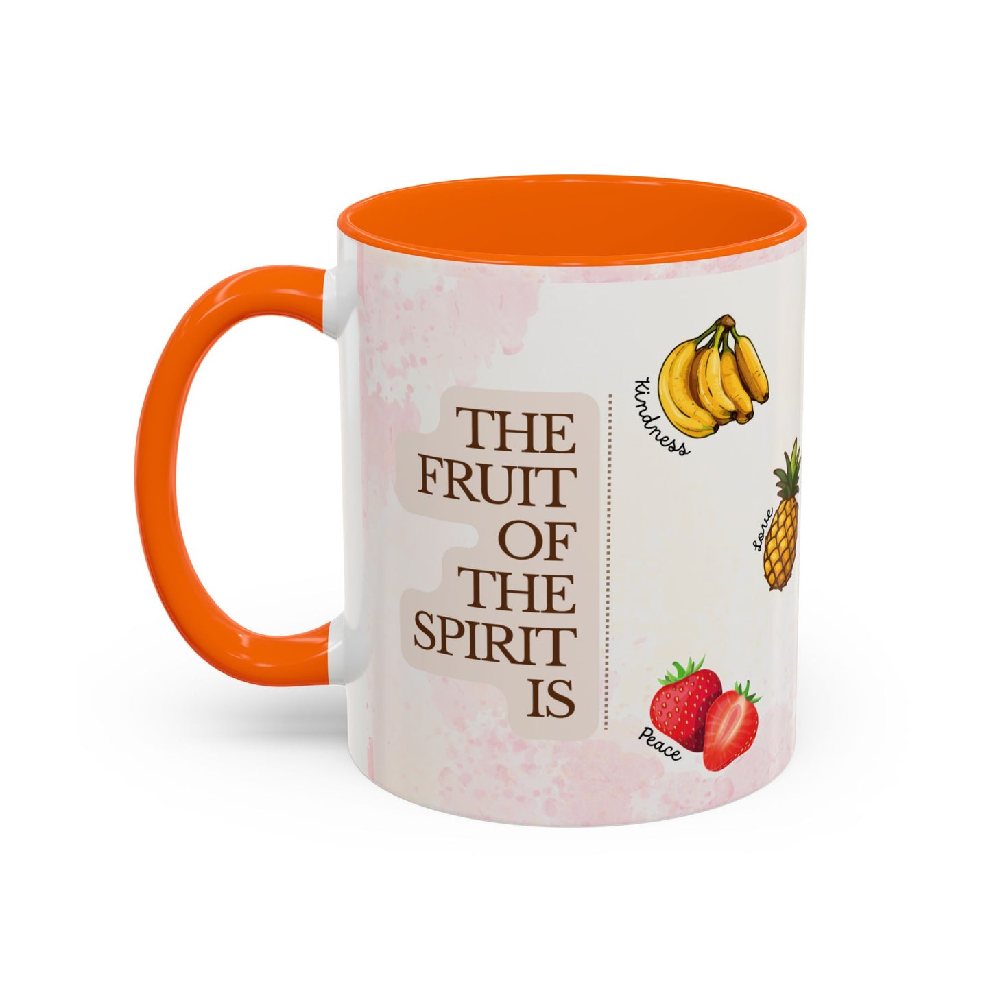 Fruit of The Spirit Coffee Mug — Cute Labeled Tropical Fruit Design (11/15oz)